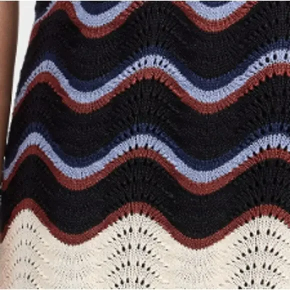 striped knit dress long sleeve Stripe Long Sleeve Sweater Dress || Black main image 0